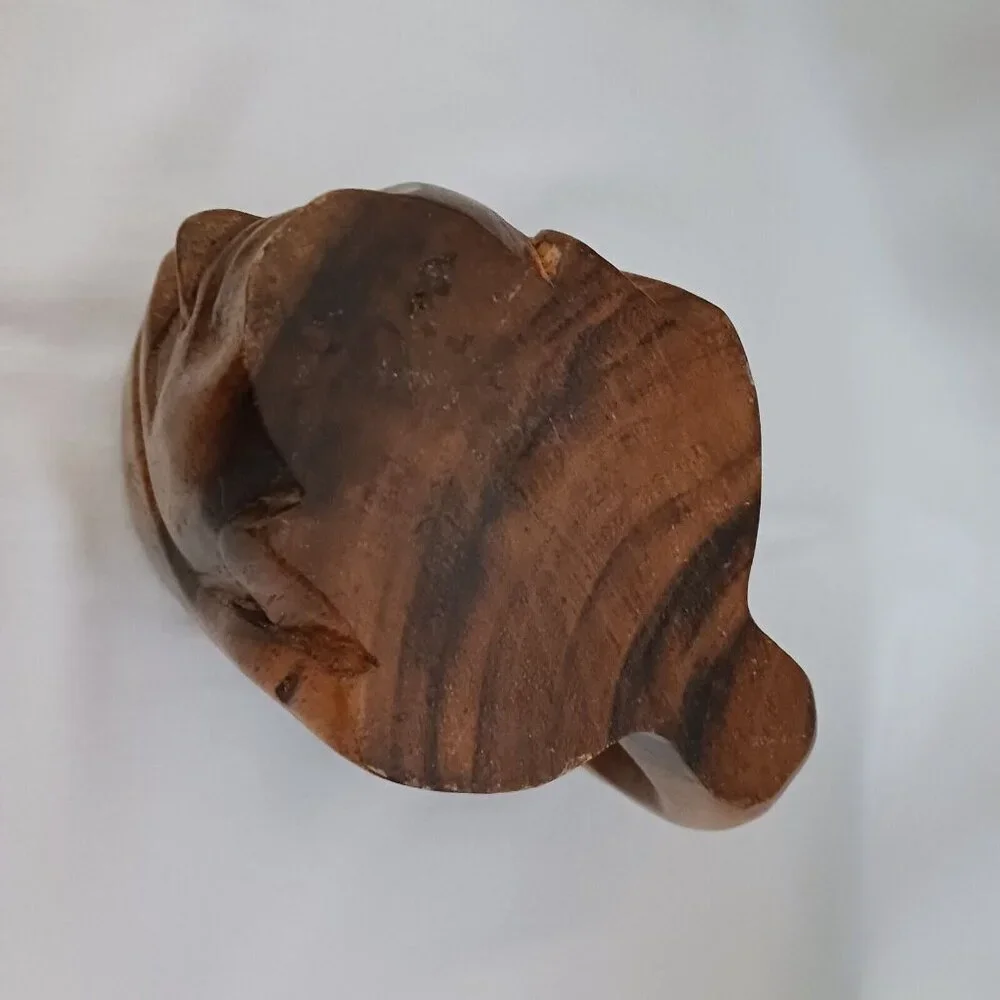 Vintage Wood Wooden Tiki Face Head Figural‎ Mug Cup Hand Carved Handle 5